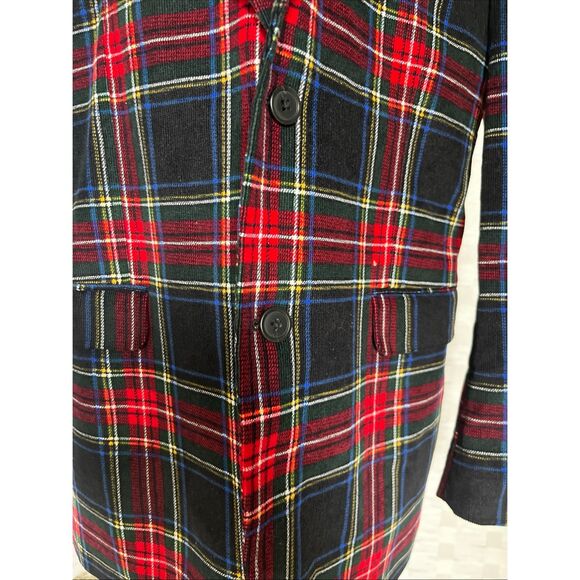 Saddlebred 40R Red Multi Tartan Plaid Preppy Corduroy Blazer Jacket Sport Coat - Picture 2 of 14